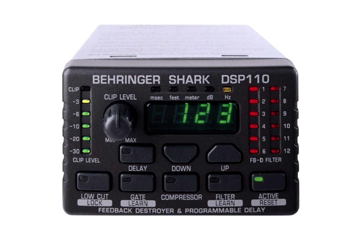 Behringer SHARK DSP110 - Цифровой сигнальный процессор с функциями подавления самовозбуждения, делеем, гейтом и компрессором в аренду - Неварентал